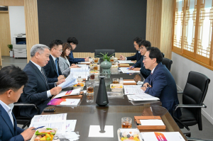 이용우 부여군수, 박수현 충남도지사 방문 조찬 간담회서 지역 핵심 현안 논의