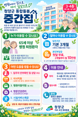 청양군, 병원 퇴원 어르신의 ‘다시 일상으로’ 돕는다